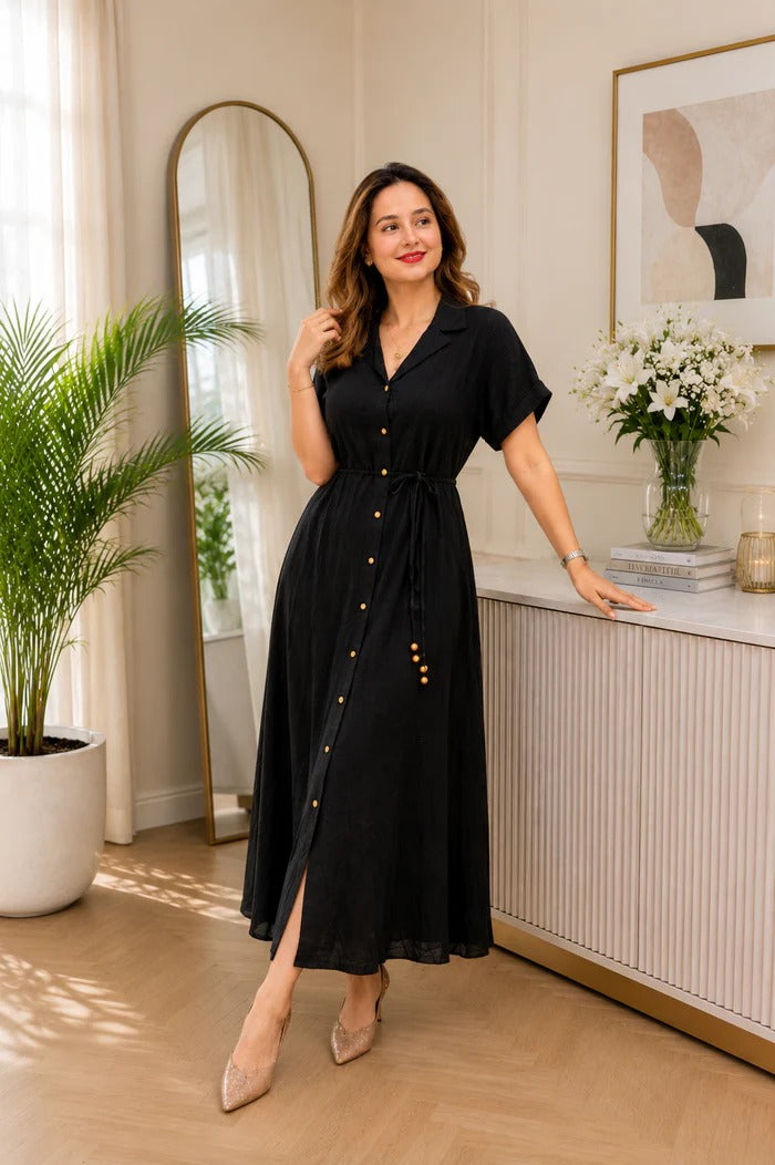 Black Rayon Dress for Women – Shivnya