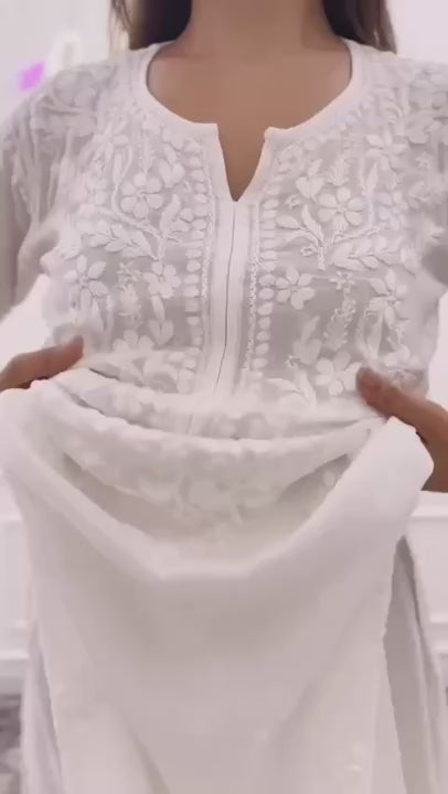 White Chikankari Kurta Set