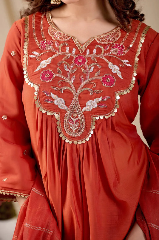 Women's Pure Mul Chanderi Kurta Set